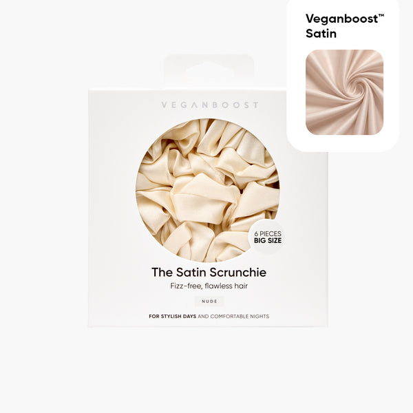 Satin-Haargummi in Nude, große Größe