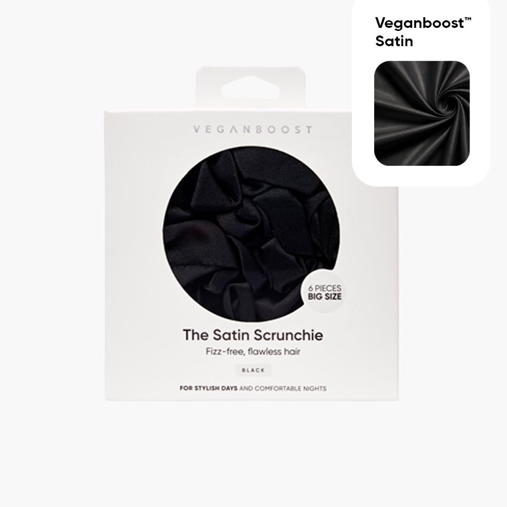 Satin Scrunchie Schwarz Große Größe