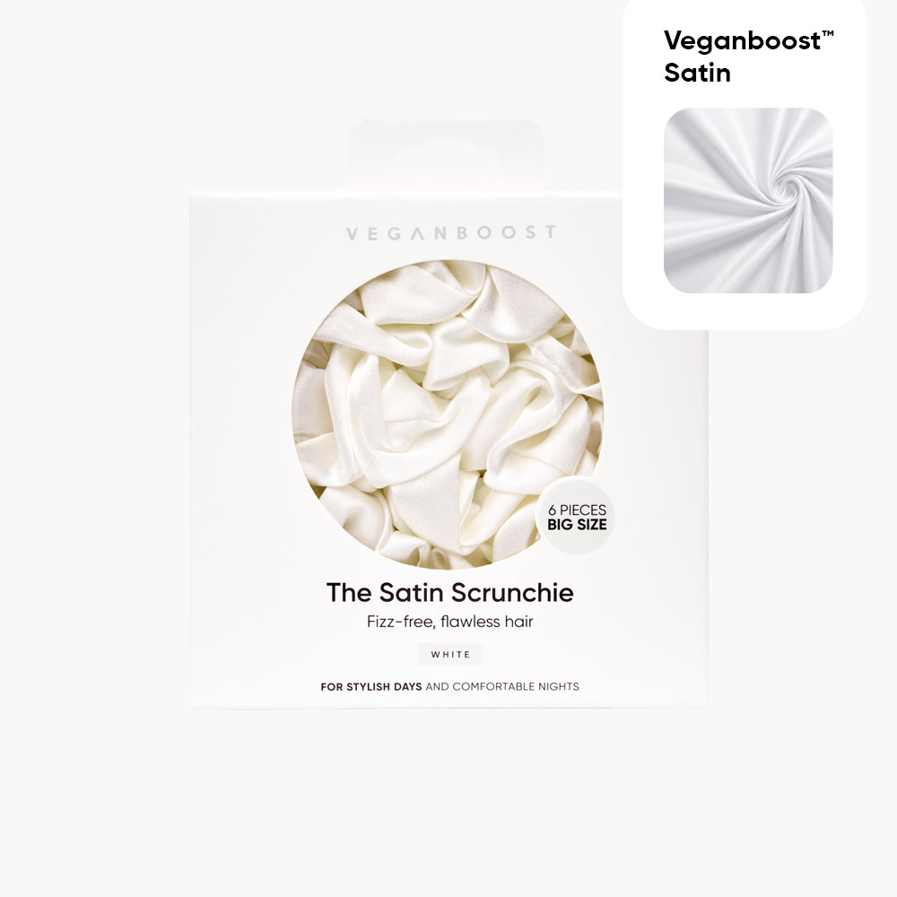 Satin-Haargummis, weiß, große Größe