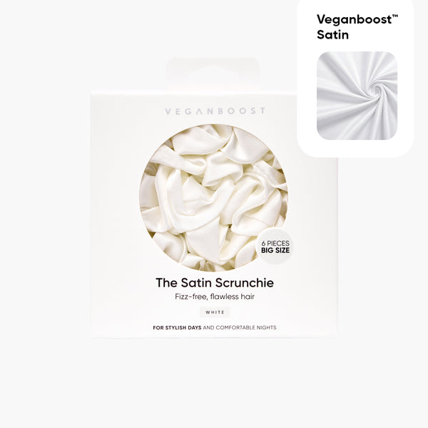 Satin-Haargummis, weiß, große Größe