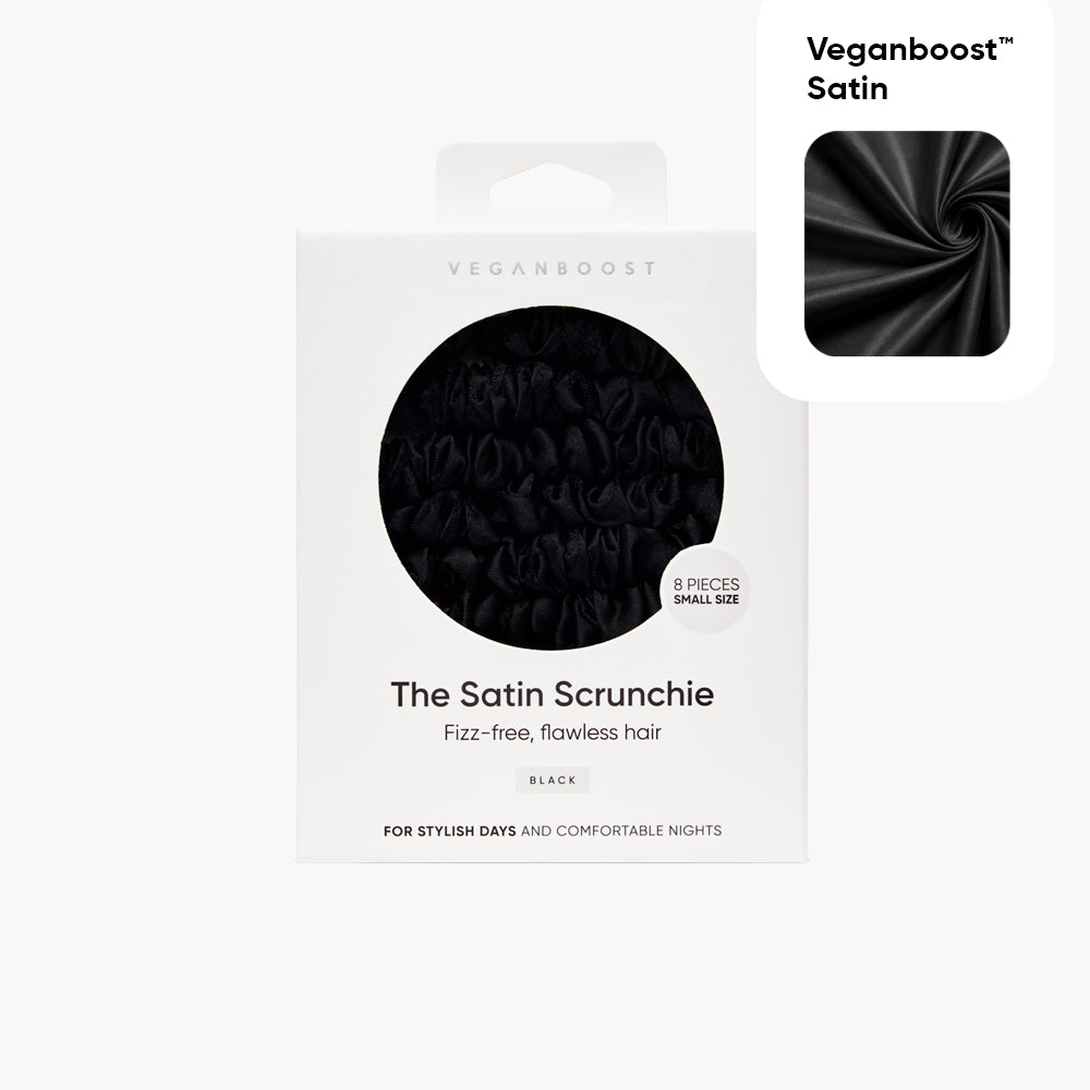 Satin-Scrunchie, schwarz, kleine Größe