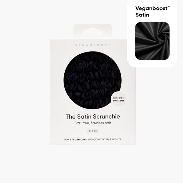 Satin-Scrunchie, schwarz, kleine Größe