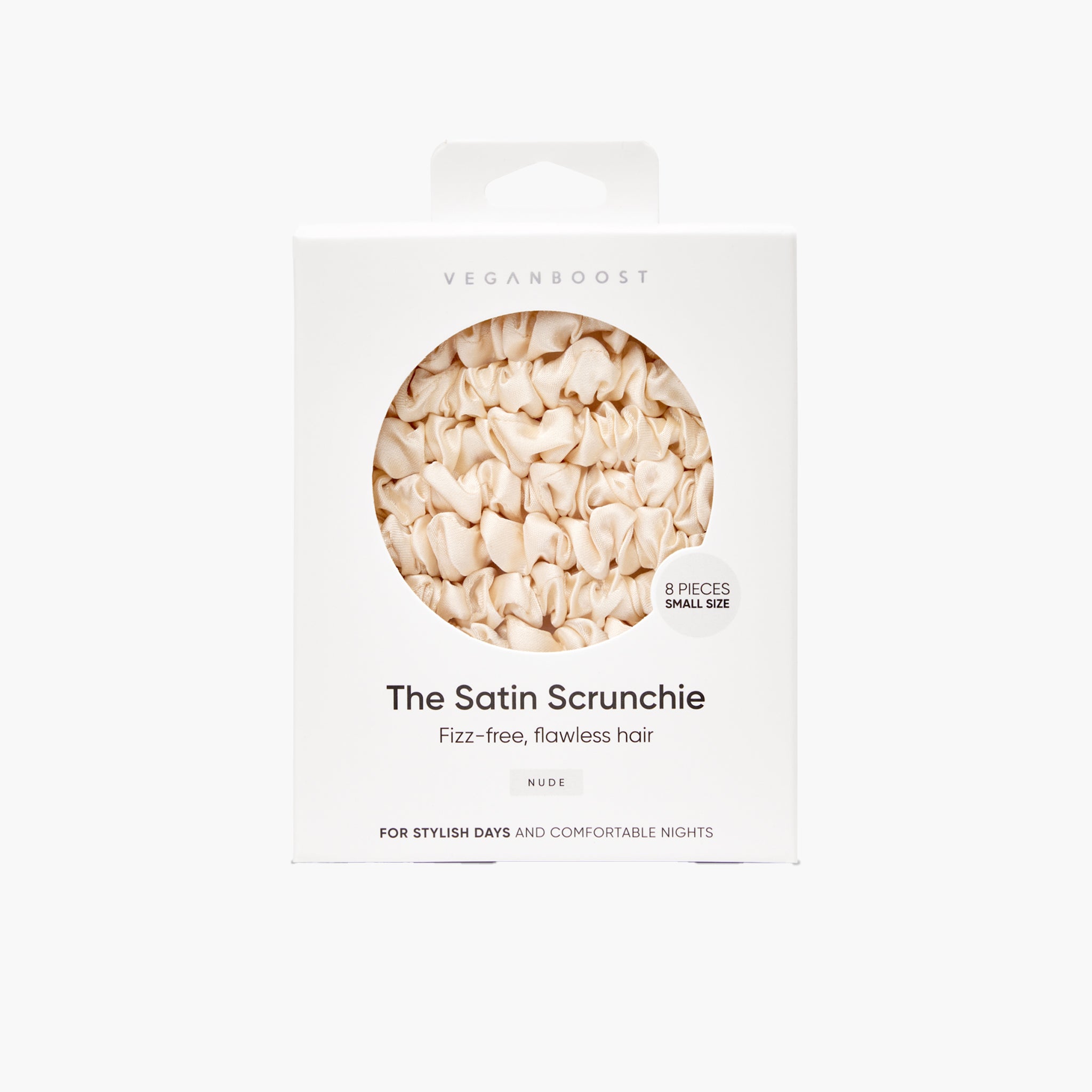 Satin-Haargummis, hautfarben, kleine Größe