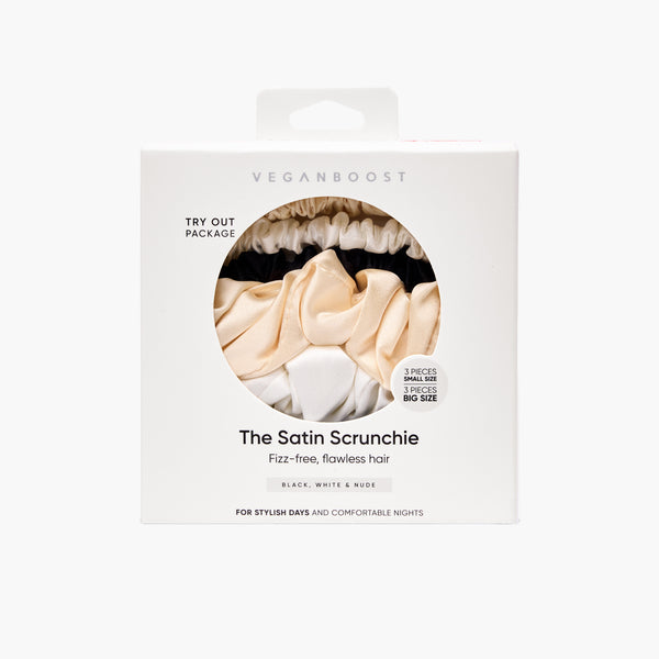 Satin-Haargummis, 3 kleine und 3 große Größen